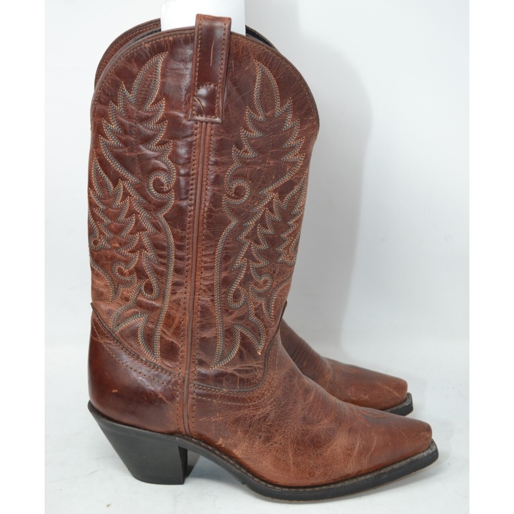 Laredo Madison 51059 Women's US 6.5M Western Boots Burnished Red Leather Cowgirl